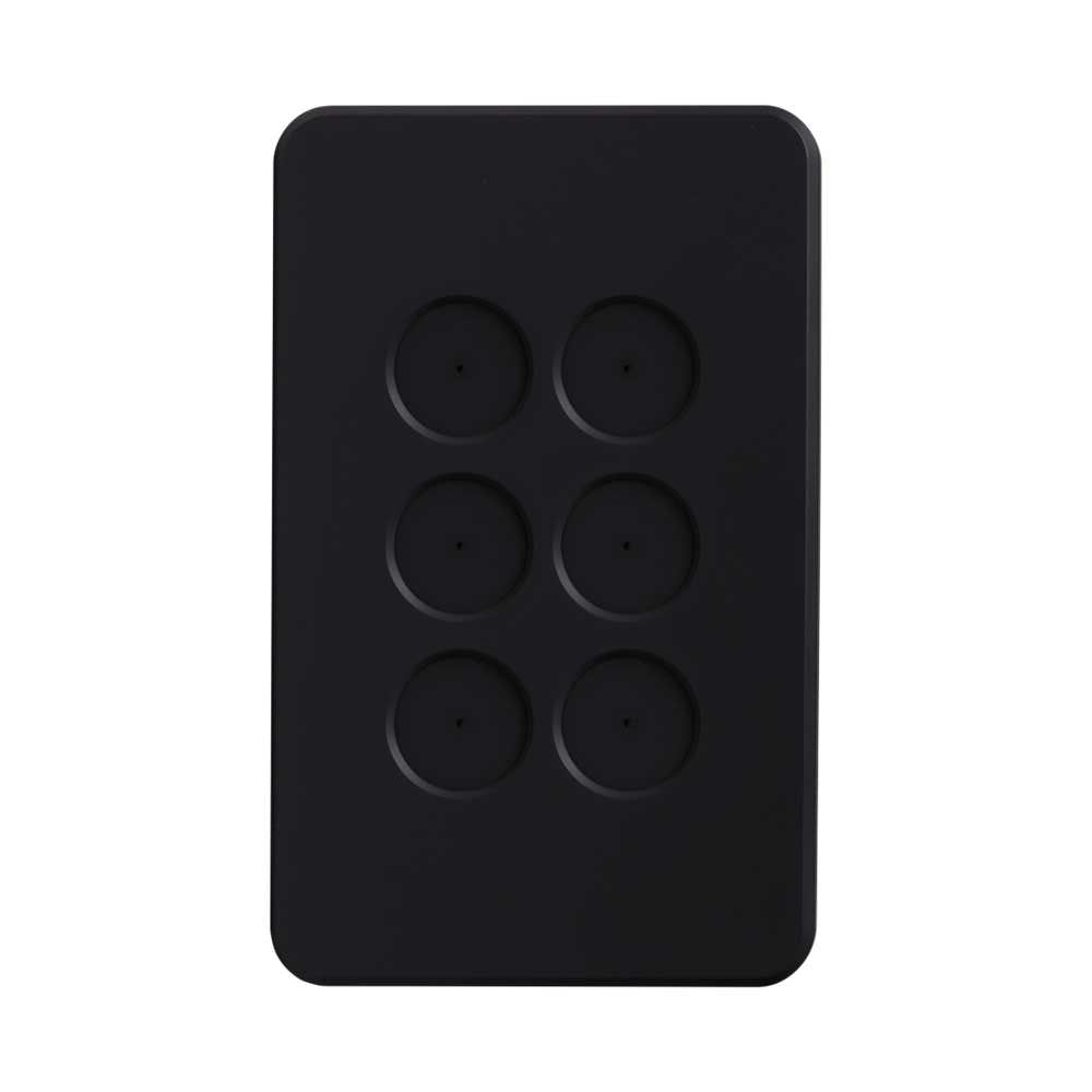 Pixie Ambience 6 Gang Face Plate Only Semi Gloss Black - SWAC6SGB