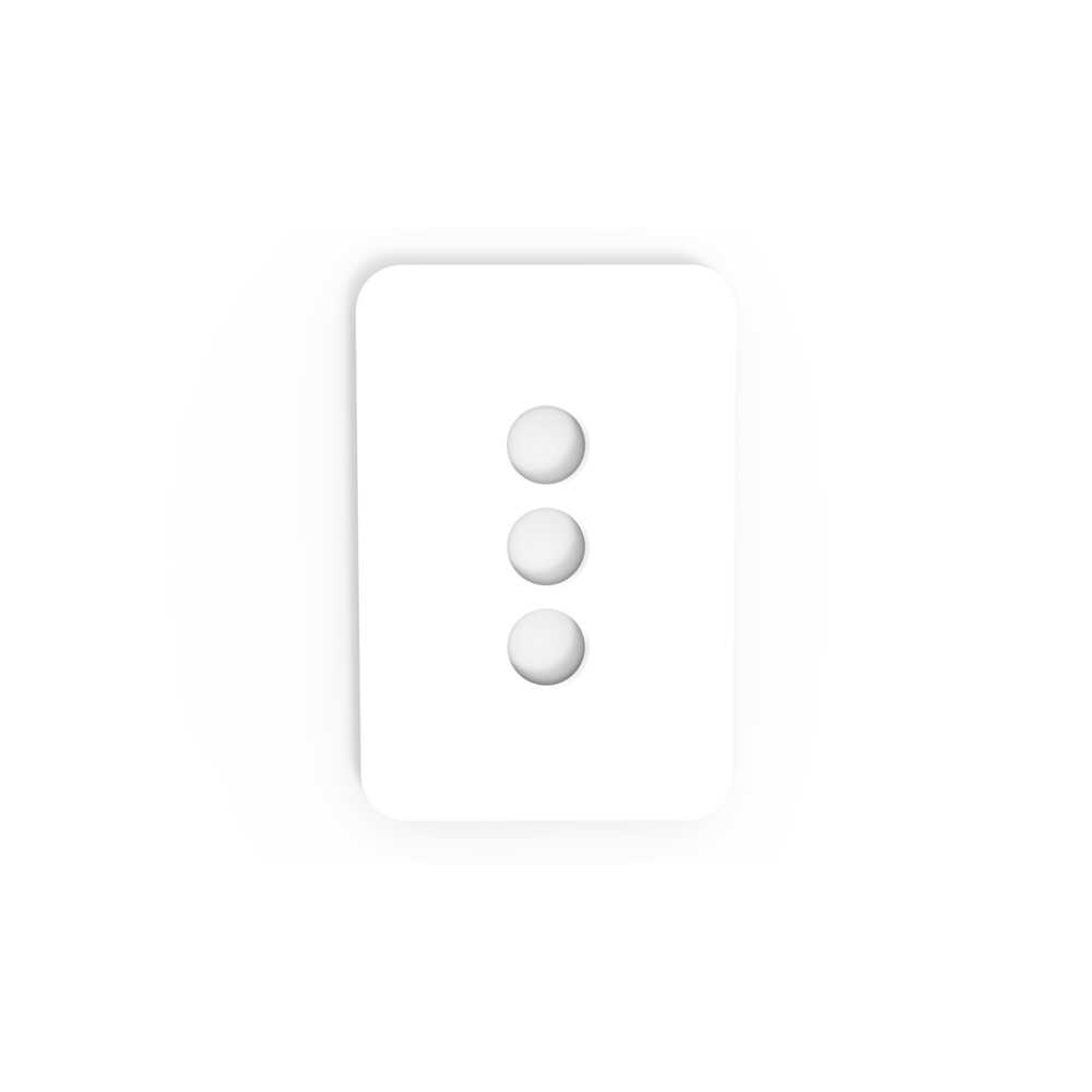 Pixie Ambience 3 Gang XL Face Plate Only Semi Gloss White - SWALC3GW