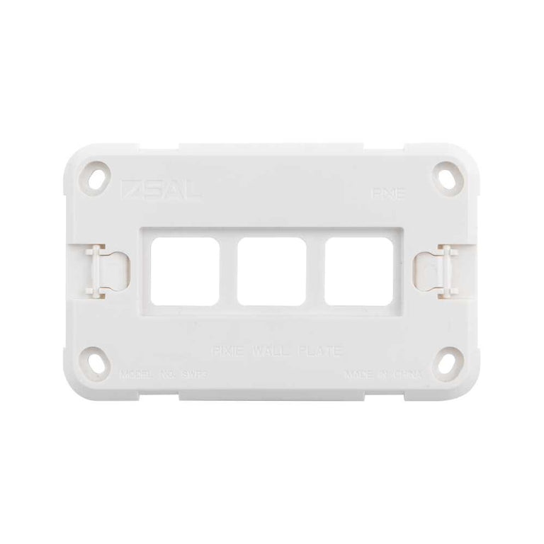 Pixie Ambience 3 Gang XL Wall Plate Only White - SWP3