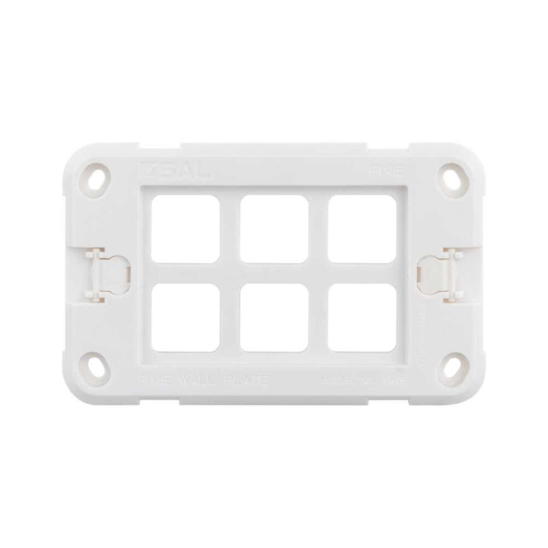 Pixie Ambience 6 Gang Wall Plate Only White - SWP6