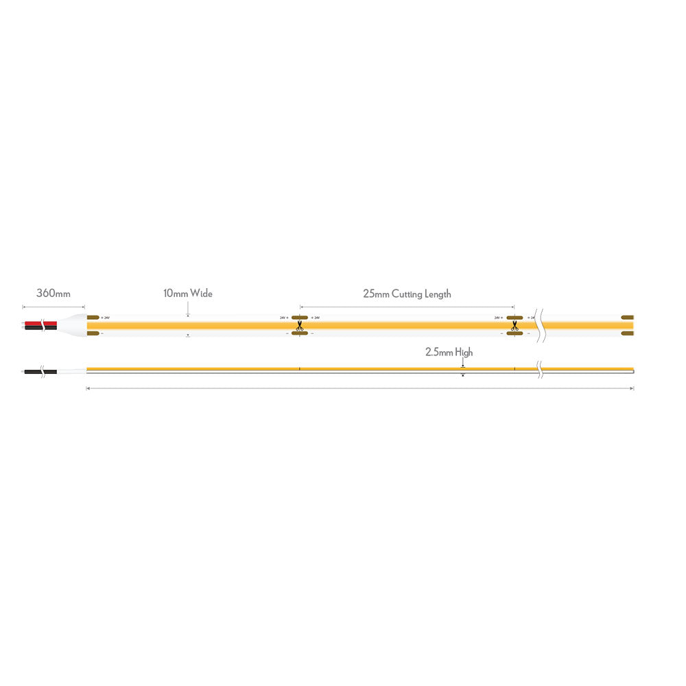 Plex-COB 10W 24V DC 20 Metre Dimmable LED Strip / Neutral White - 24018