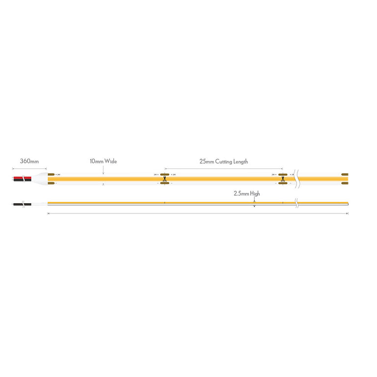 Plex-COB 10W 24V DC 20 Metre Dimmable LED Strip / Neutral White - 24018