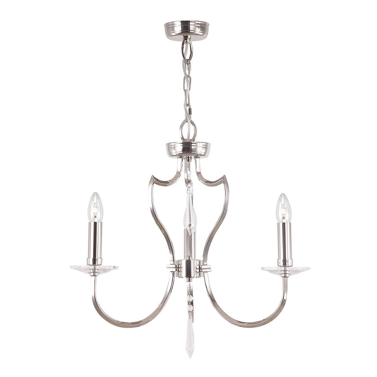 Pimlico 3 Light Chandelier Polished Nickel - PM3-PN