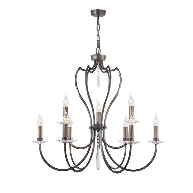 Pimlico 9 Light Chandelier Dark Bronze - PM9-DB