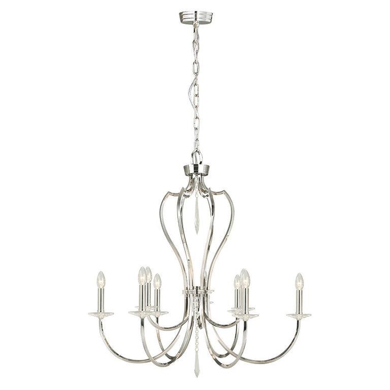 Pimlico 9 Light Chandelier Polished Nickel - PM9-PN