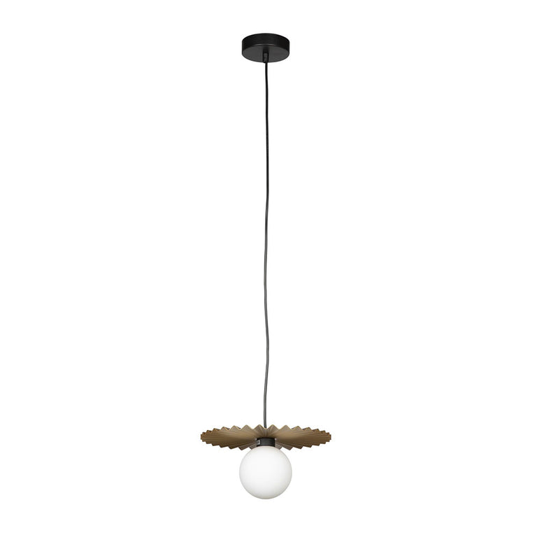 Portobello 250mm Pleated Decorative Disk Cord Pendant Gold - PORTOBELLO -1Pdt D250 Gold