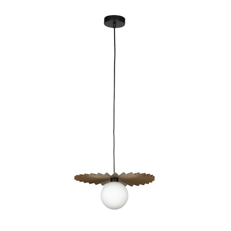Portobello 350mm Pleated Decorative Disk Cord Pendant Gold - PORTOBELLO -1Pdt D350 Gold