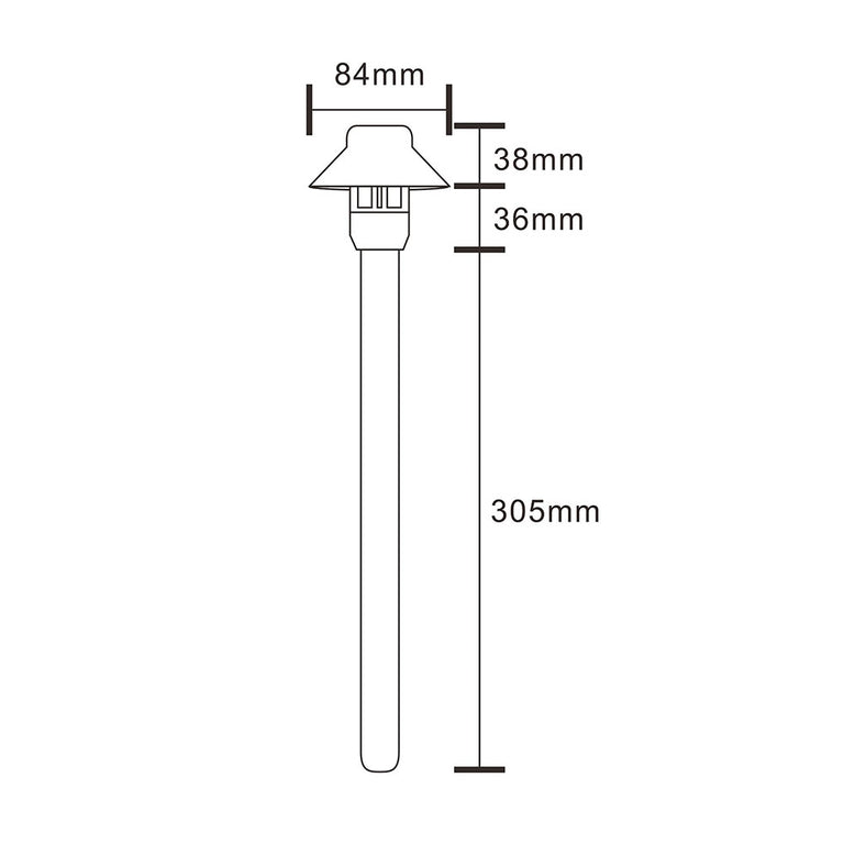 Wydra 3.5W LED 12V AC / DC Cast Aluminium 305mm Path Light Bronze / Warm White - PPL1301BZ-12-PLV3-G4-27K
