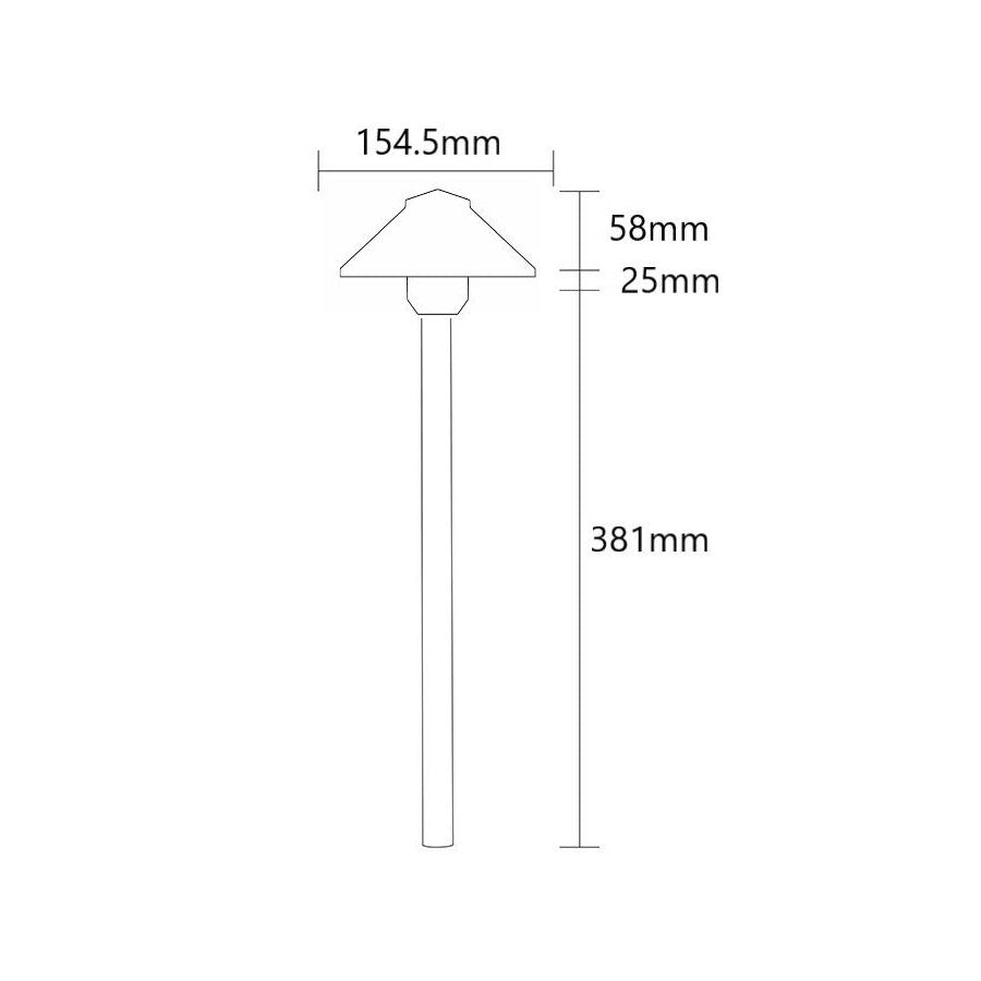 Astra 3.5W LED 12V AC / DC Cast Aluminium 381mm Path Light Black - PPL1319BK-15-PLV3-G4-27K