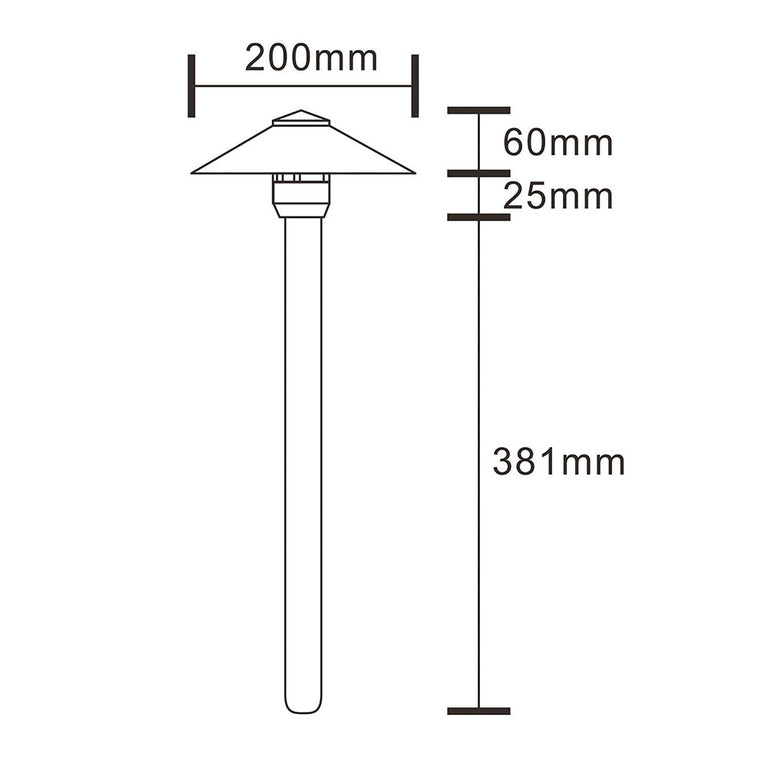 Java 3.5W LED 12V AC / DC Cast Aluminium 381mm Path Light Black - PPL1403BK-15-PLV3-G4-27K