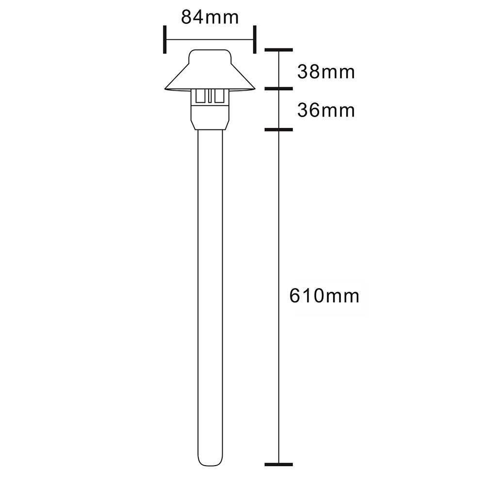 Wydra 3.5W LED 12V AC / DC Cast Brass 610mm Path Light Weathered Bronze - PPL2301WB-24-PLV3-G4-27K
