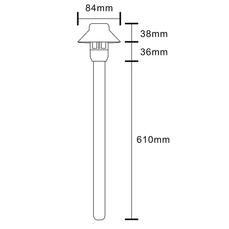 Wydra 3.5W LED 12V AC / DC Cast Brass 610mm Path Light Weathered Bronze - PPL2301WB-24-PLV3-G4-27K