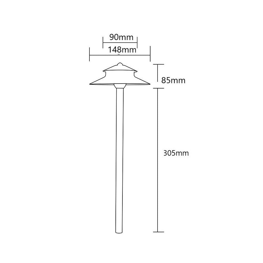 Marvin 12~24V AC / DC G4 Cast Brass 305mm Path Light Weathered Bronze - PPL2306WB-12