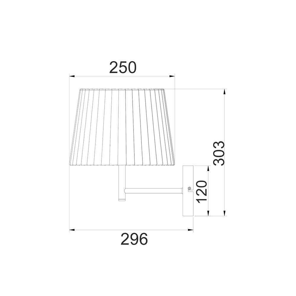 Interior Slanted Pleated Fabric Shade Wall Light White - PREGA-W2