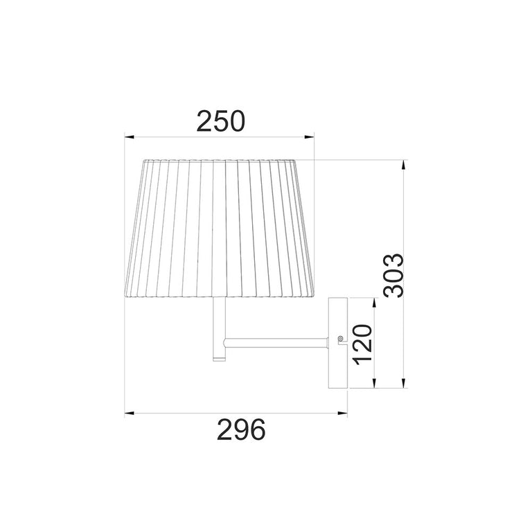 Interior Slanted Pleated Fabric Shade Wall Light White - PREGA-W2