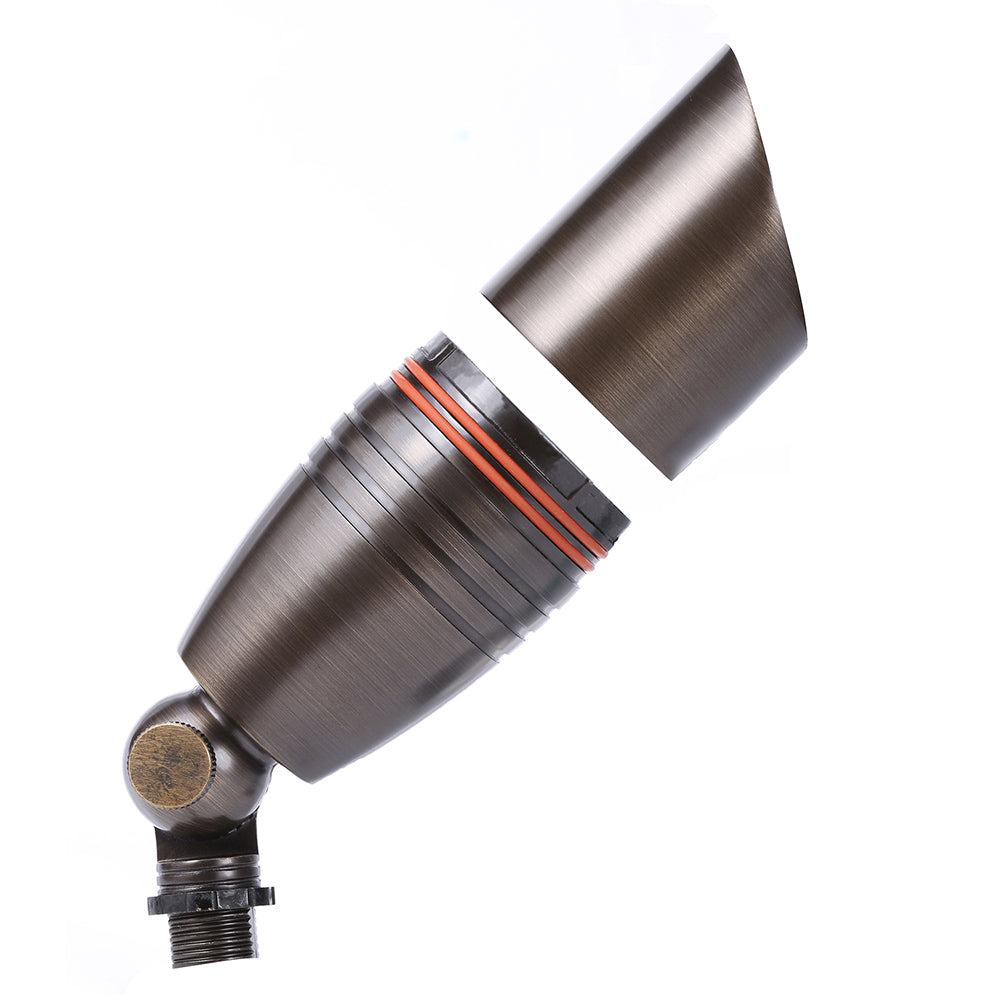 Lorion 5W LED 12V AC / DC Cast Brass  Adjustable Spike Light Weathered Bronze / Warm White - PSL2800WB-PLV5