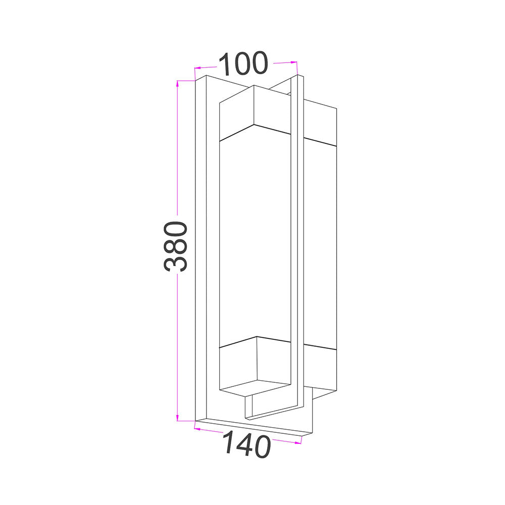 Puente Interior Rectangular Marble with Brass Highlight Wall Light - PUENTE1
