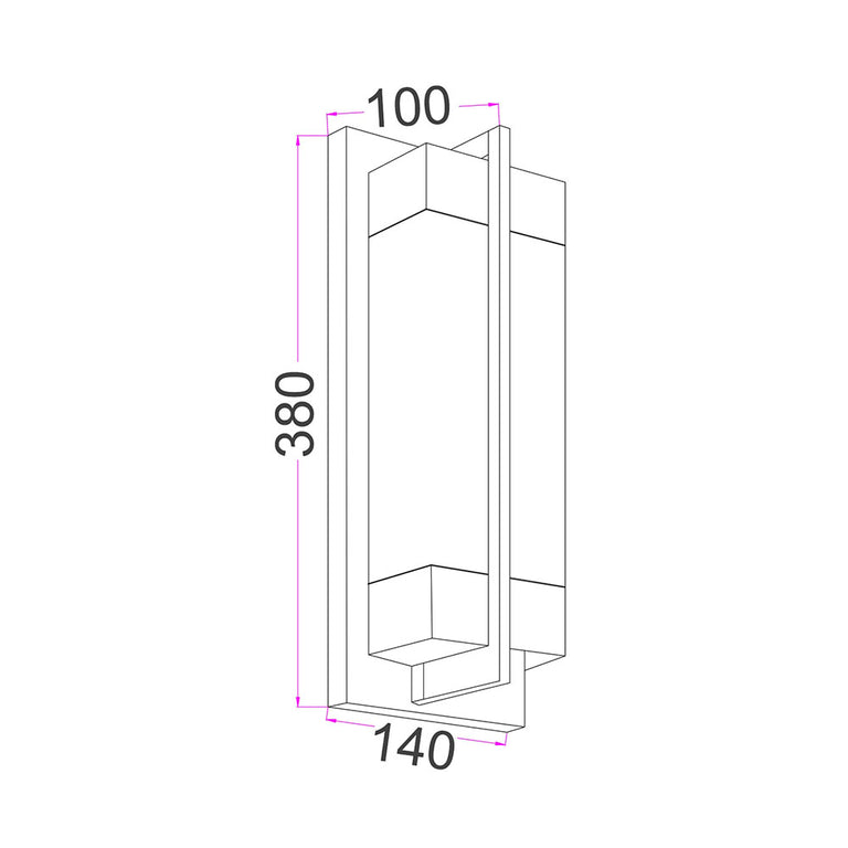 Puente Interior Rectangular Marble with Brass Highlight Wall Light - PUENTE1