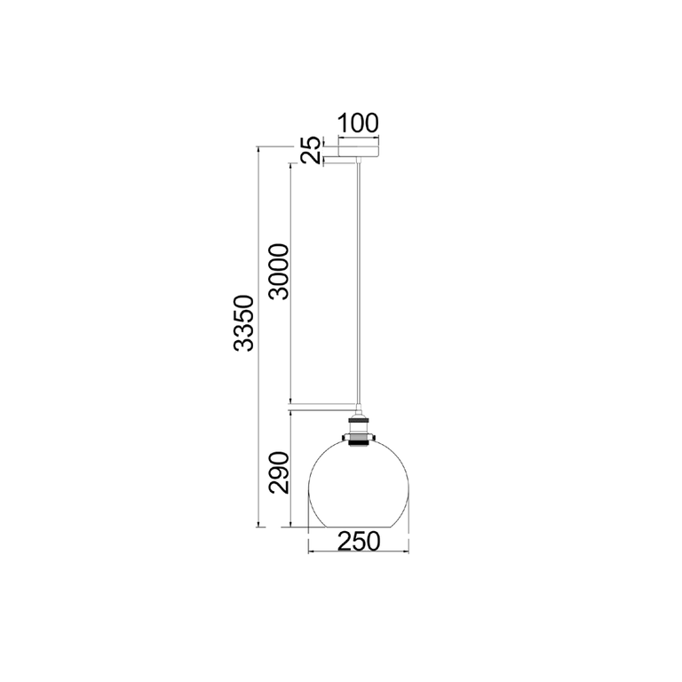 Interior 250mm Glass Pendant Chrome / Clear - PESINI4