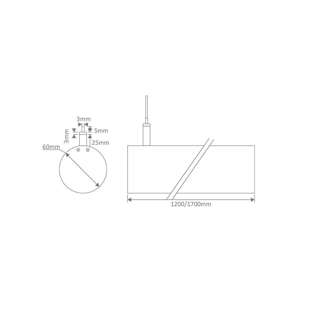 Pipe-60 21W LED Linear Pendant 1.2M Black / Neutral White - 23116