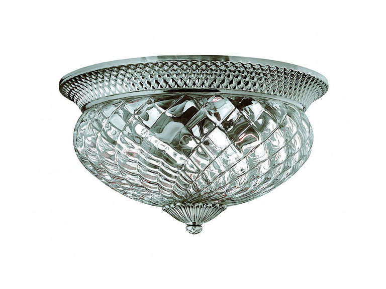 Plantation Large Flush Mount Polished Antique Nickel - HK-PLANT-F-L-PL