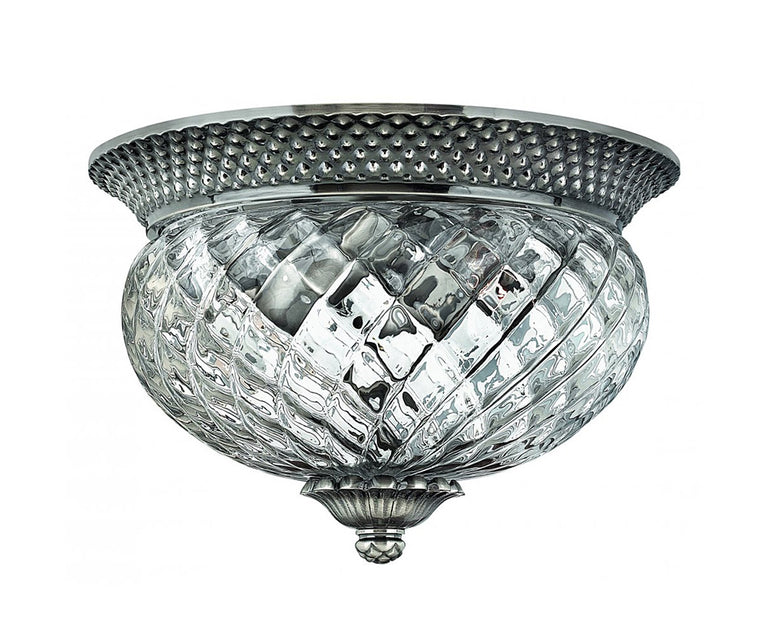 Plantation Small Flush Mount Polished Antique Nickel - HK-PLANT-F-S-PL