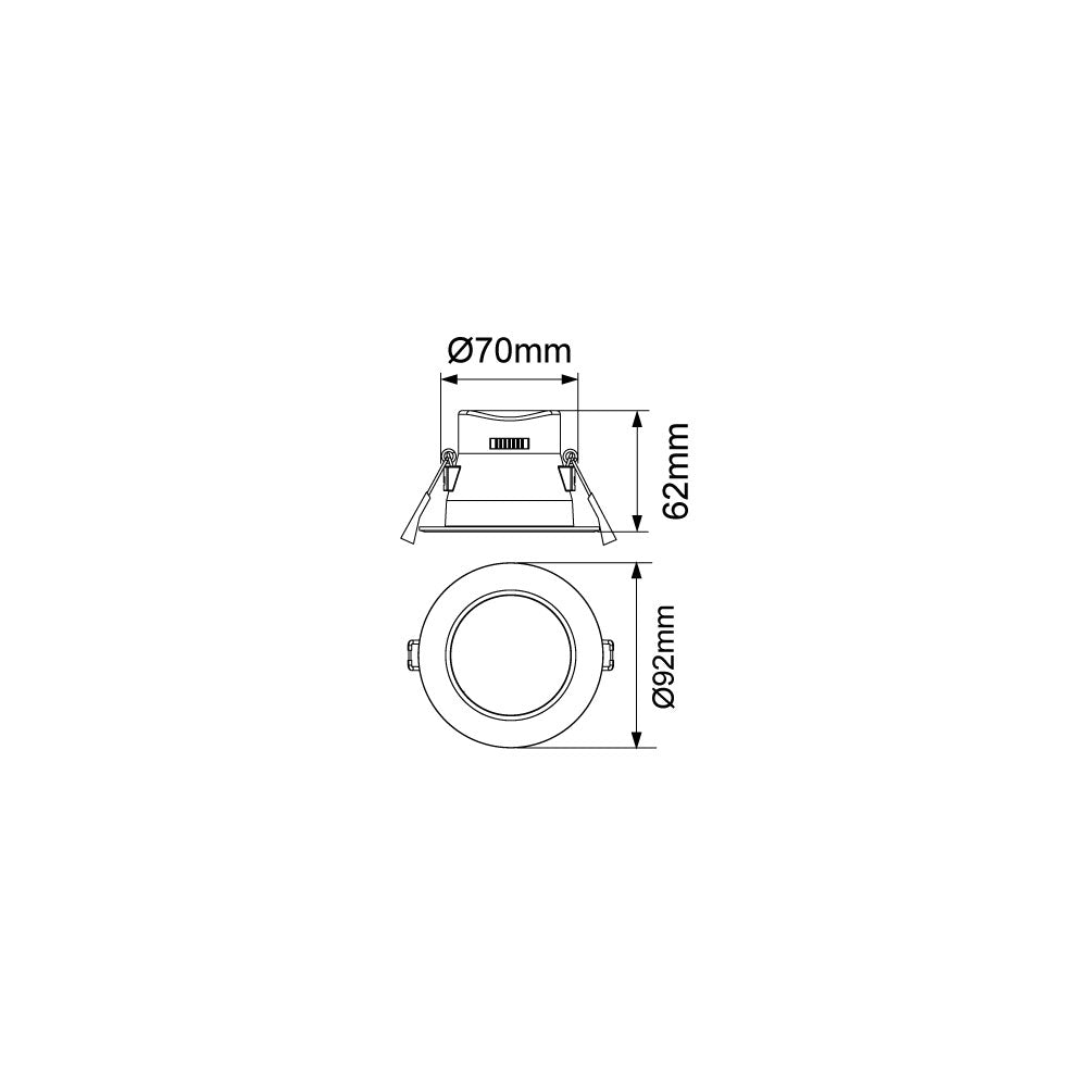 Plastial G3 Mini 7W LED Dimmable Downlight White / Tri-Colour - 171013