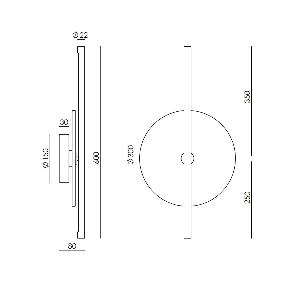 Point 16W LED Wall Light Aged Gold - A1328/ORO