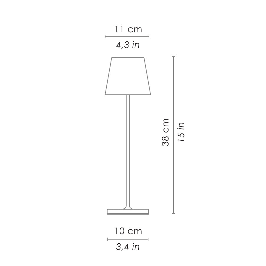 Poldina 2.2W LED Rechargeable Touch Table Lamp Rust / Warm White - LD0280R3