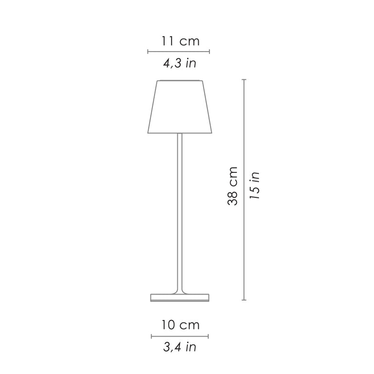 Poldina 2.2W LED Rechargeable Touch Table Lamp Rust / Warm White - LD0280R3