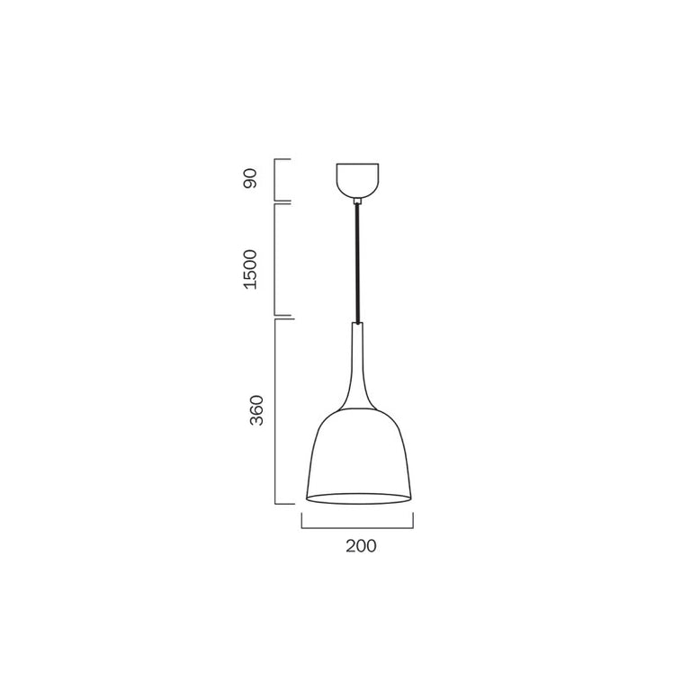 Polk 1 Light Pendant Small Brushed White - POLK PE20-WHB