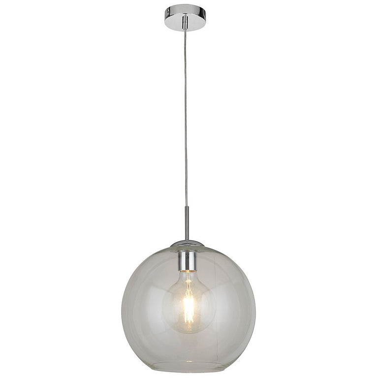 Globe Midi Pendant Light Chrome / Clear - QH1632-CL