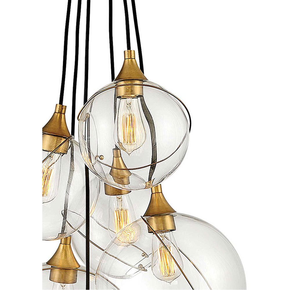 Skye 6 Light 24" Heritage Pendant Light Brass / Black - QN-SKYE-6P