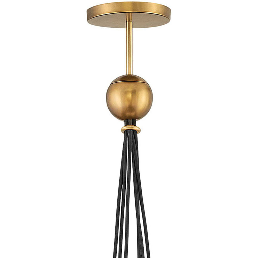Skye 6 Light 24" Heritage Pendant Light Brass / Black - QN-SKYE-6P