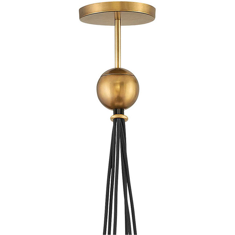 Skye 6 Light 24" Heritage Pendant Light Brass / Black - QN-SKYE-6P
