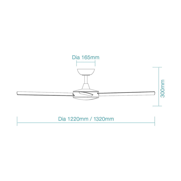 Quantum 48" DC Ceiling Fan Matt White - MQDC124WR