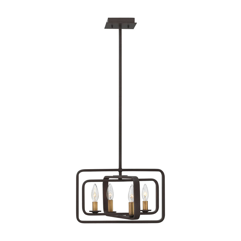 Quentin 4 Light Pendant Chandelier Buckeye Bronze - HK-QUENTIN-4P-A