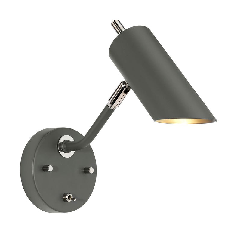Quinto 1 Light Wall Light Dark Grey / Polished Nickel - QUINTO1-GPN