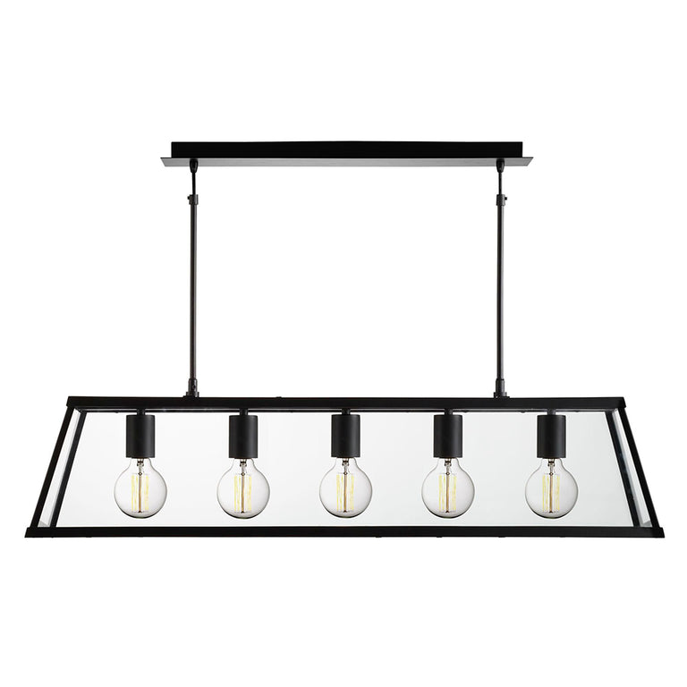 Decorative 5 Light Industrial Pendant Black - R4614-BL