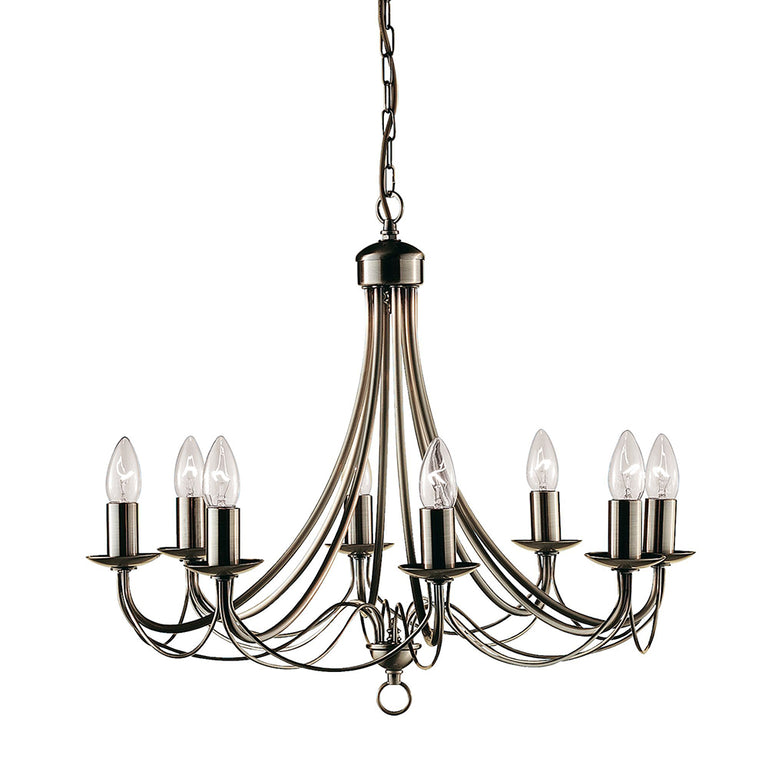 Maypole 8 Light Candelabra Pendant Antique Brass - R6348-8P-AB