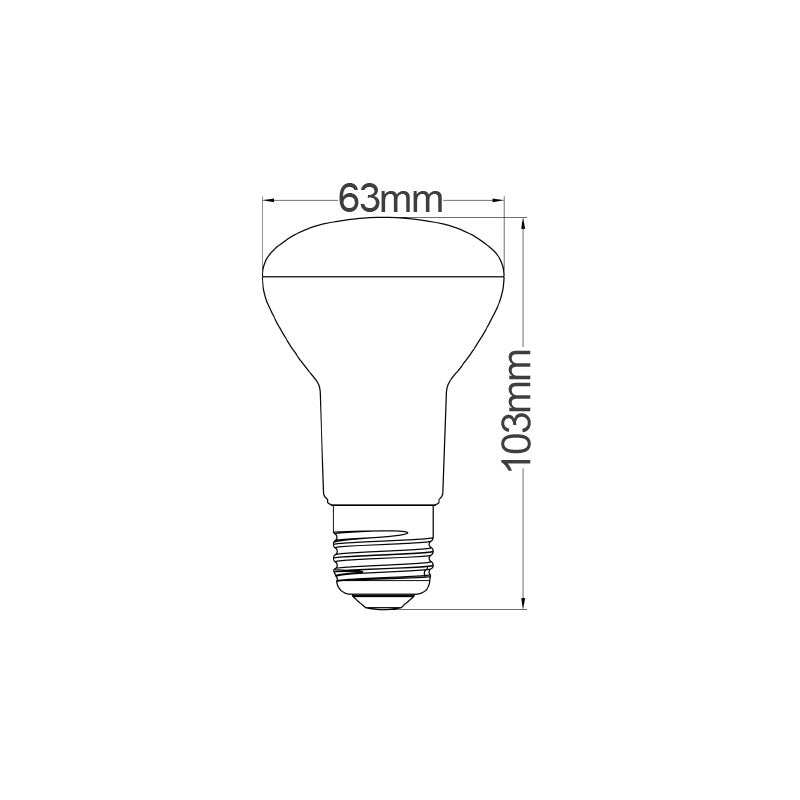 LED 8W E27 R63 Warm White - R63L1B