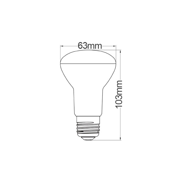 LED 8W E27 R63 Warm White - R63L1B