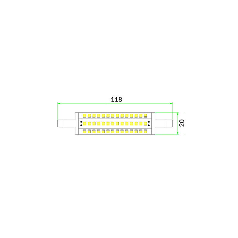 LED 8W 118mm R7s Double Ended Linear Daylight - R72A
