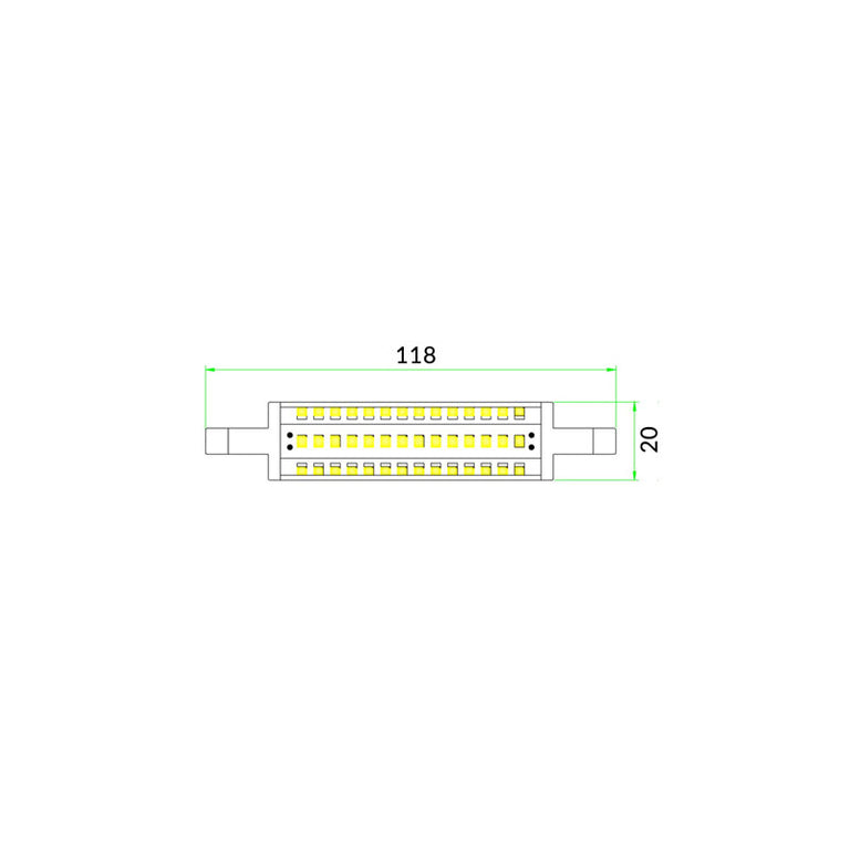 LED 8W 118mm R7s Double Ended Linear Daylight - R72A