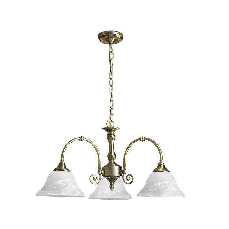 Heritage 3 Light Chandelier Antique Brass - R9353-3P-AB