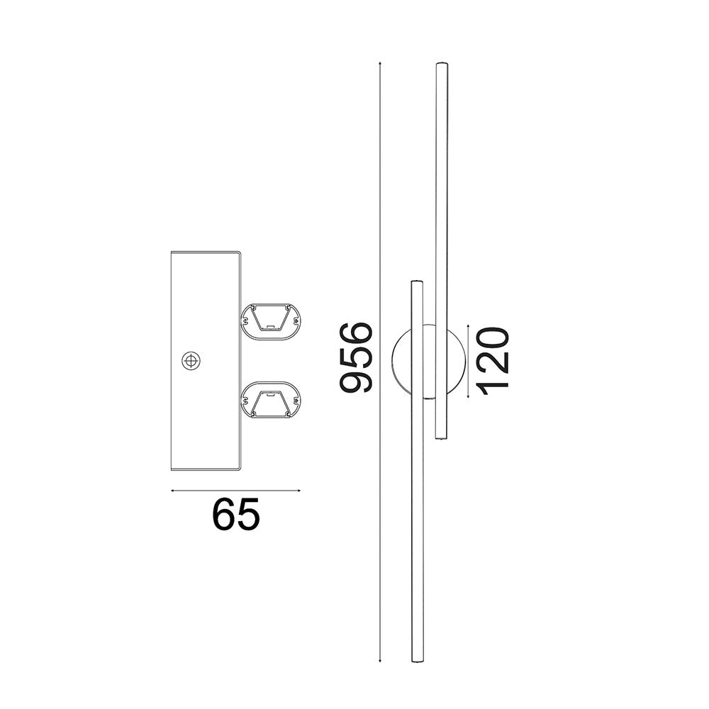 Interior Linear 21.6W Dimmable LED Wall Light Black / Tri-Colour - RACHA1