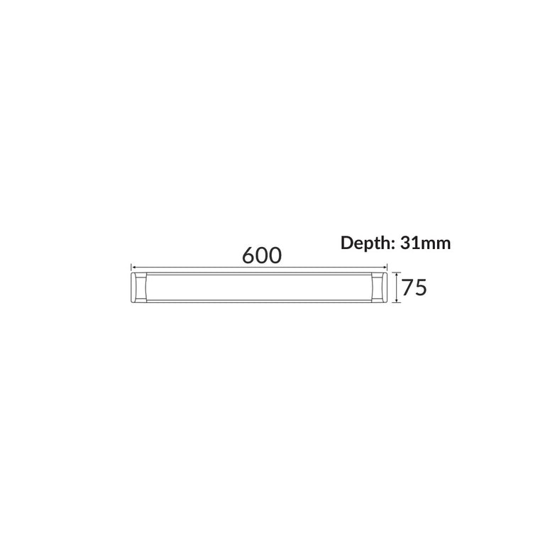 Dimmable LED 18W Low Profile Batten White Frame / Tri-Colour - RAZORDM001A