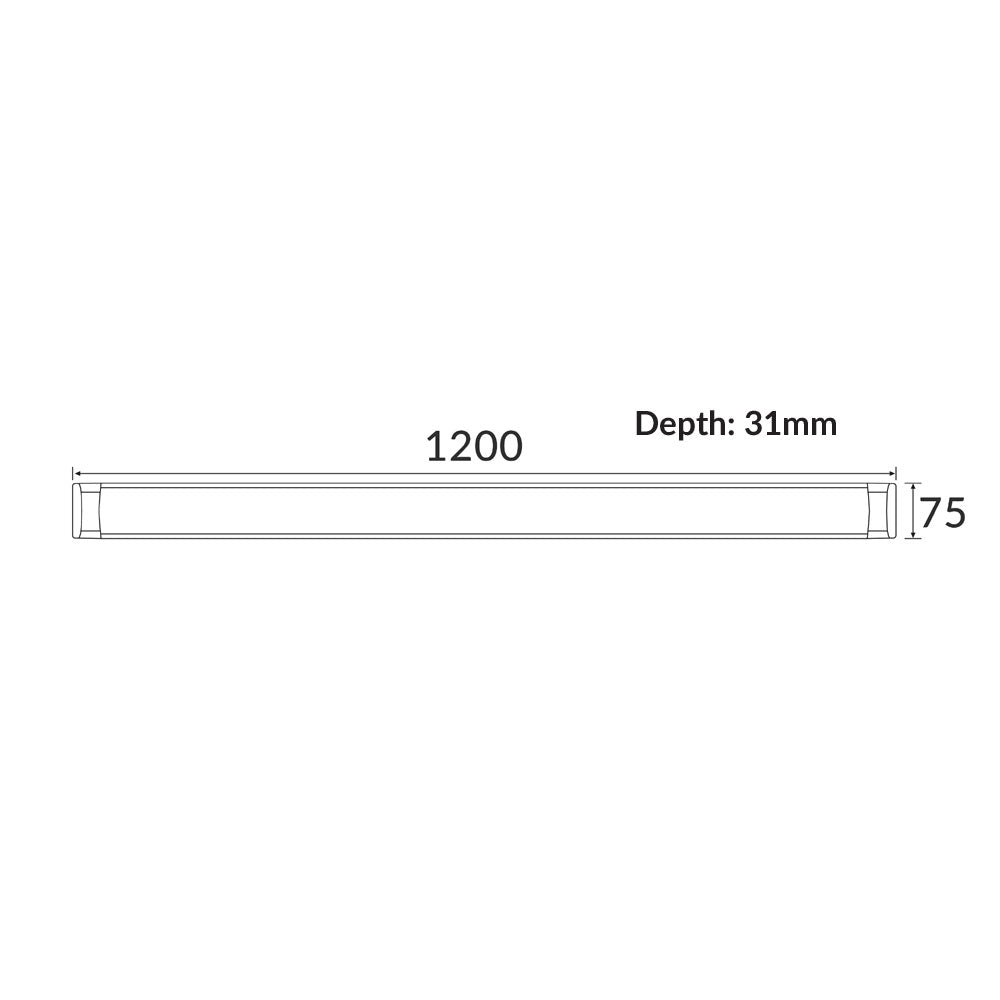 Dimmable LED 36W Low Profile Batten White Frame / Tri-Colour - RAZORDM002A