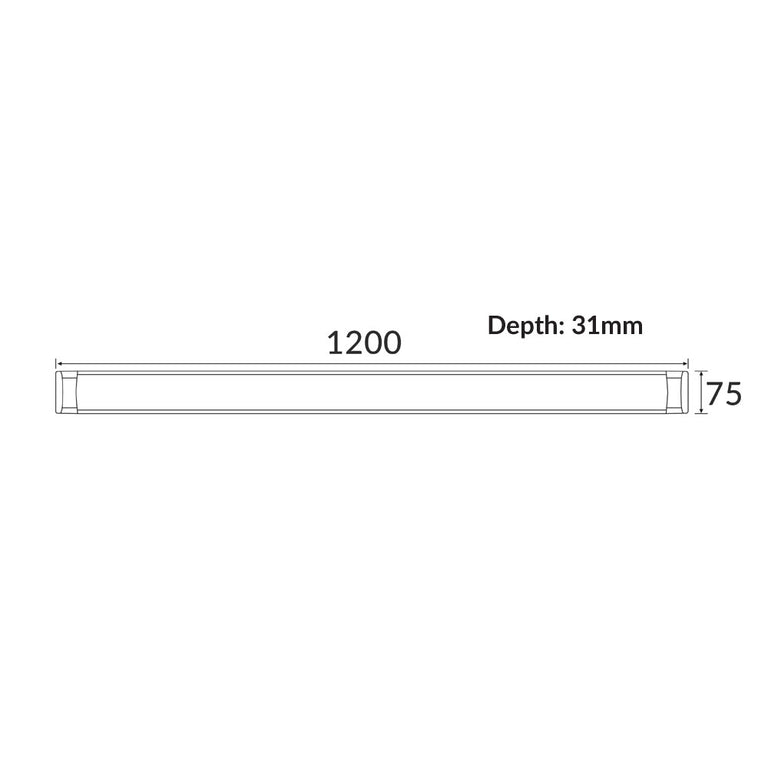 Dimmable LED 36W Low Profile Batten White Frame / Tri-Colour - RAZORDM002A