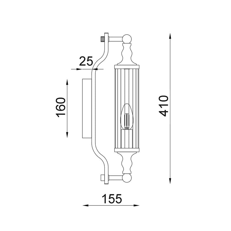Rodillo Interior Tubular Clear Glass Wall Light Satin Chrome - RODILLO3